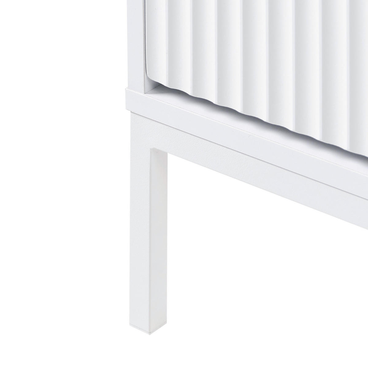 NACHTTISCH mit 2 Schubladen Weiß Adelaide - Weiß, Holzwerkstoff (40/45/55cm) - Beliani