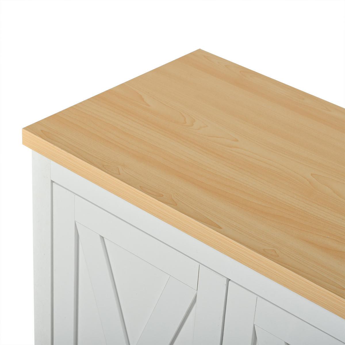 SIDEBOARD in Weiß mit 4 Türen und 2 Partitionen für Küche und Wohnzimmer, B140/T40/H78 cm - Weiß, Holz/Holzwerkstoff (140/78/40cm) - STILVORA