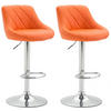 BARHOCKER Lazius, 2er Set, Gestell Metall in Chromoptik, Kunstleder Orange - Chromfarben/Orange, Kunststoff/Textil (46/100/49cm) - TPFLiving