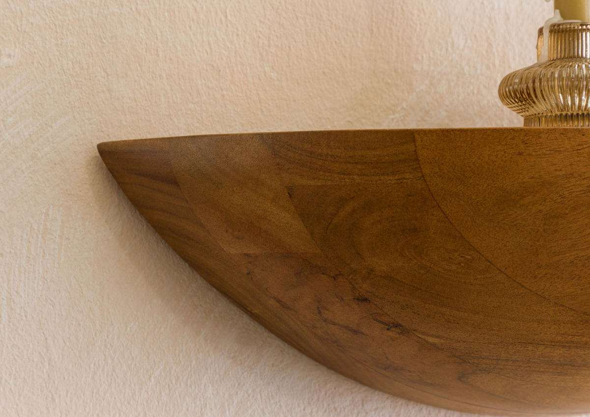 WANDREGAL Akazie 50x15x15 natur lackiert MONTREAL #138 - Naturfarben, Holz (50/15/15cm) - Massivmoebel24