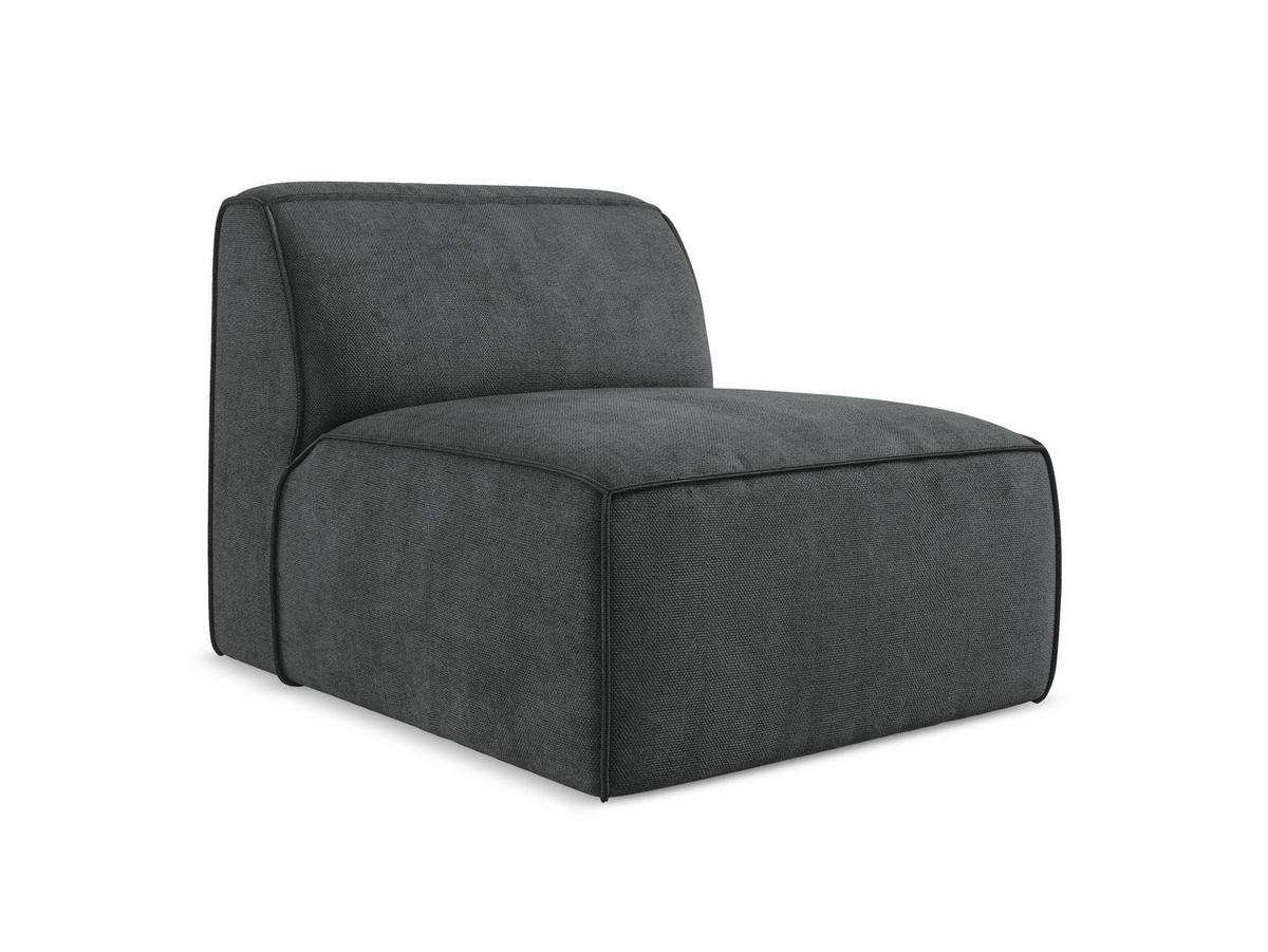 SOFAELEMENT Chenille Stoff Grau - Dunkelgrau/Schwarz, Holzwerkstoff/Kunststoff (80/70/102cm) - Makamii