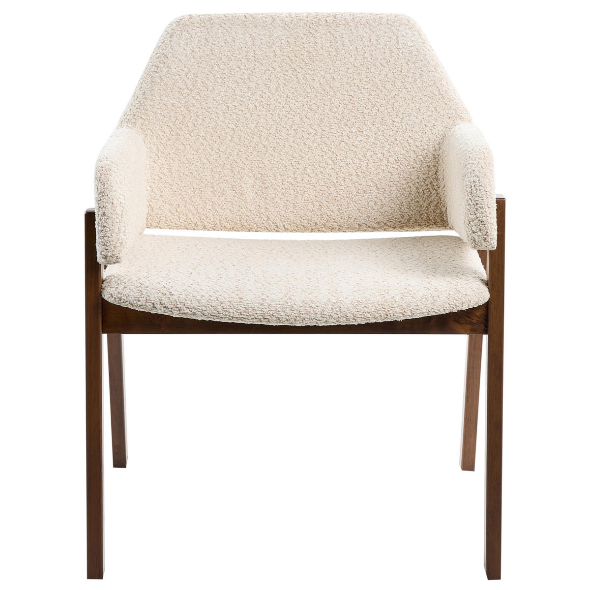 ESSZIMMERSTUHL 2er-Set Bouclé Hellbeige Albion - Beige, Textil (61/80/58cm) - Beliani