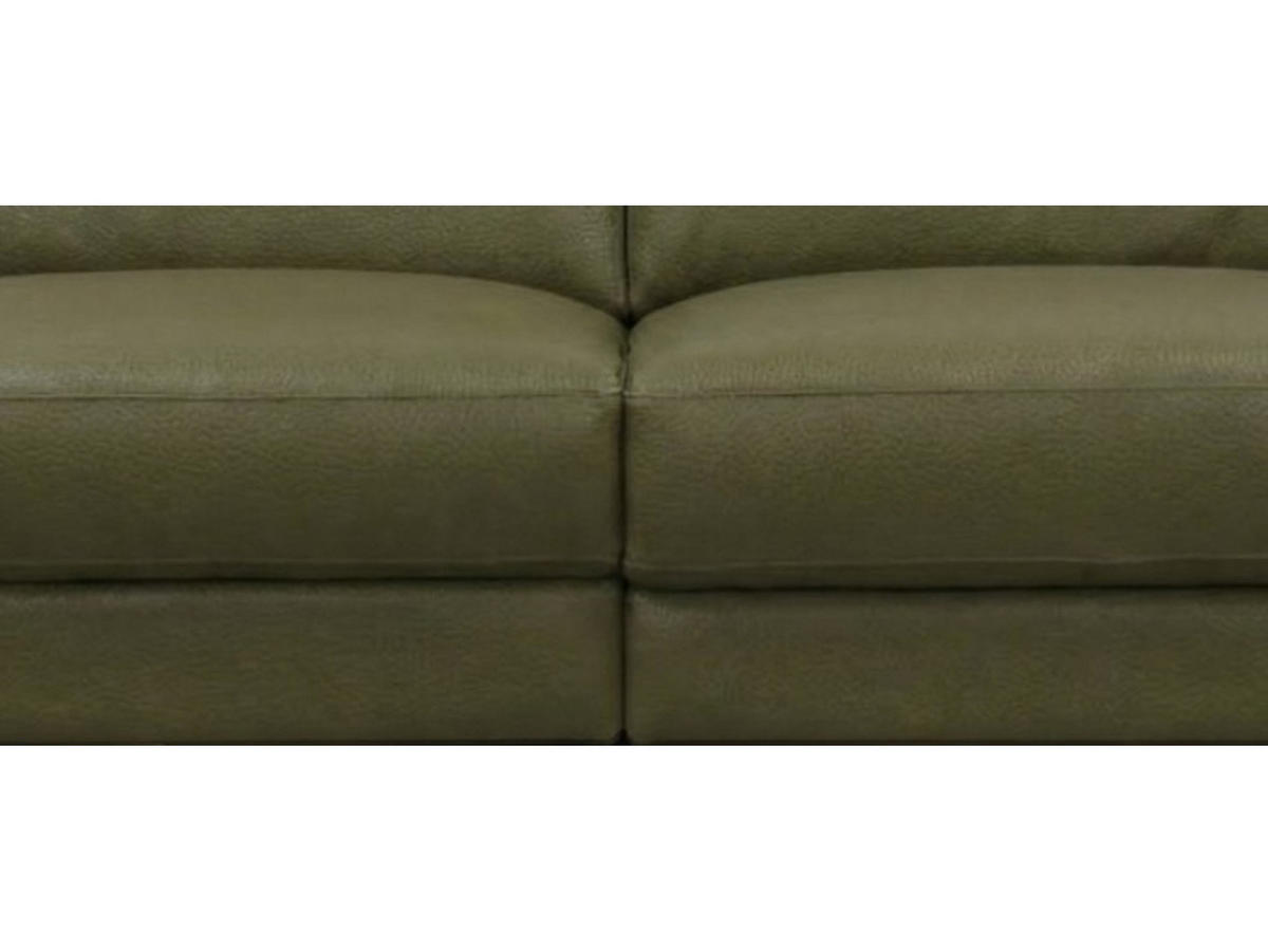 3-SITZER Sofa Planet Echtleder mit 1 x Relaxfunktion Olivgrün - Olivgrün, Leder/Metall (200/80/110cm)