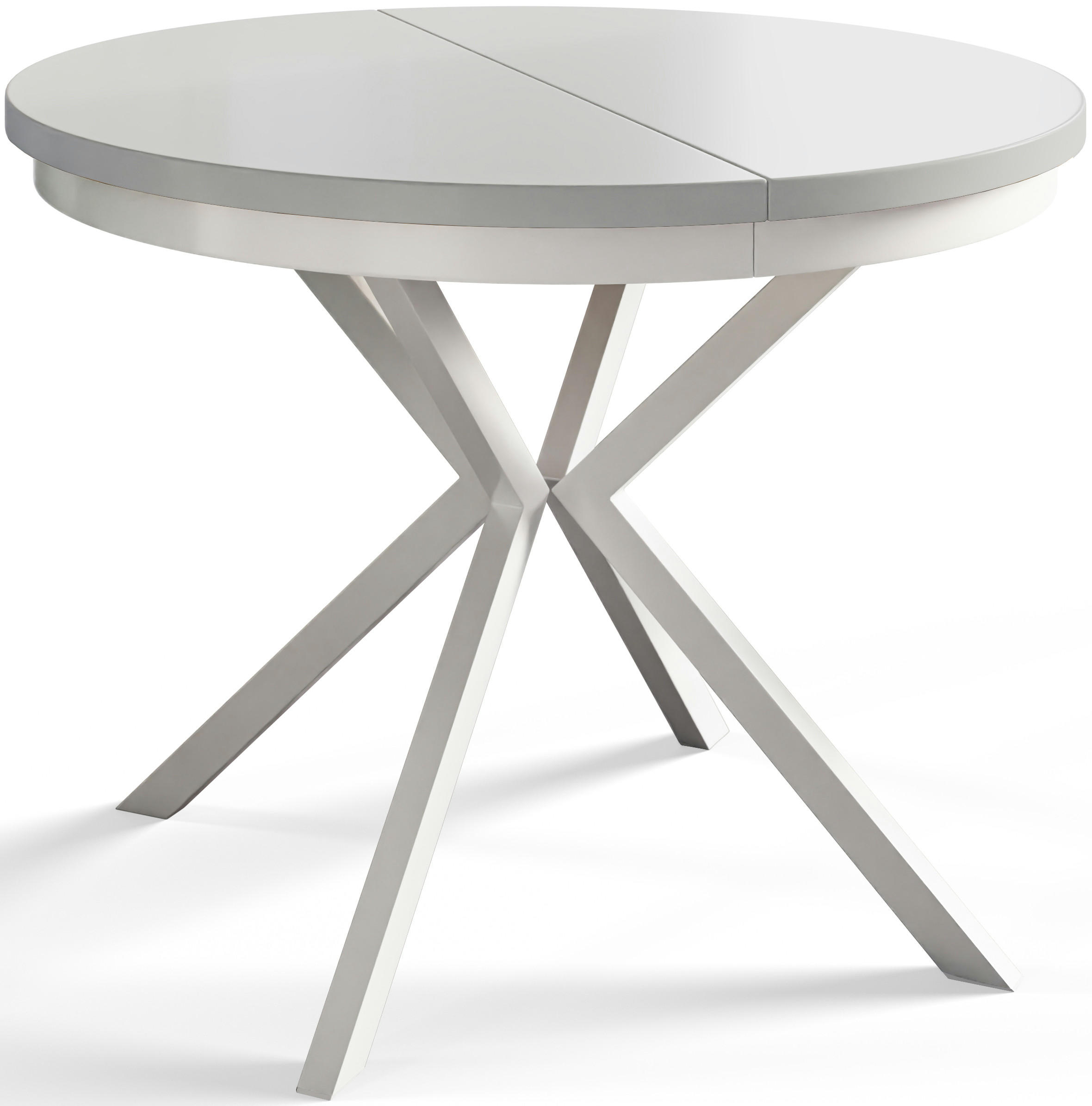ESSZIMMERTISCH BERGO, ausziehbarer Tisch 90 cm/170 cm, Farbe: Weiß, mit Metallbeinen in Farbe Weiß - Weiß, Holzwerkstoff (90/90/76cm) - Alpi-Möbel