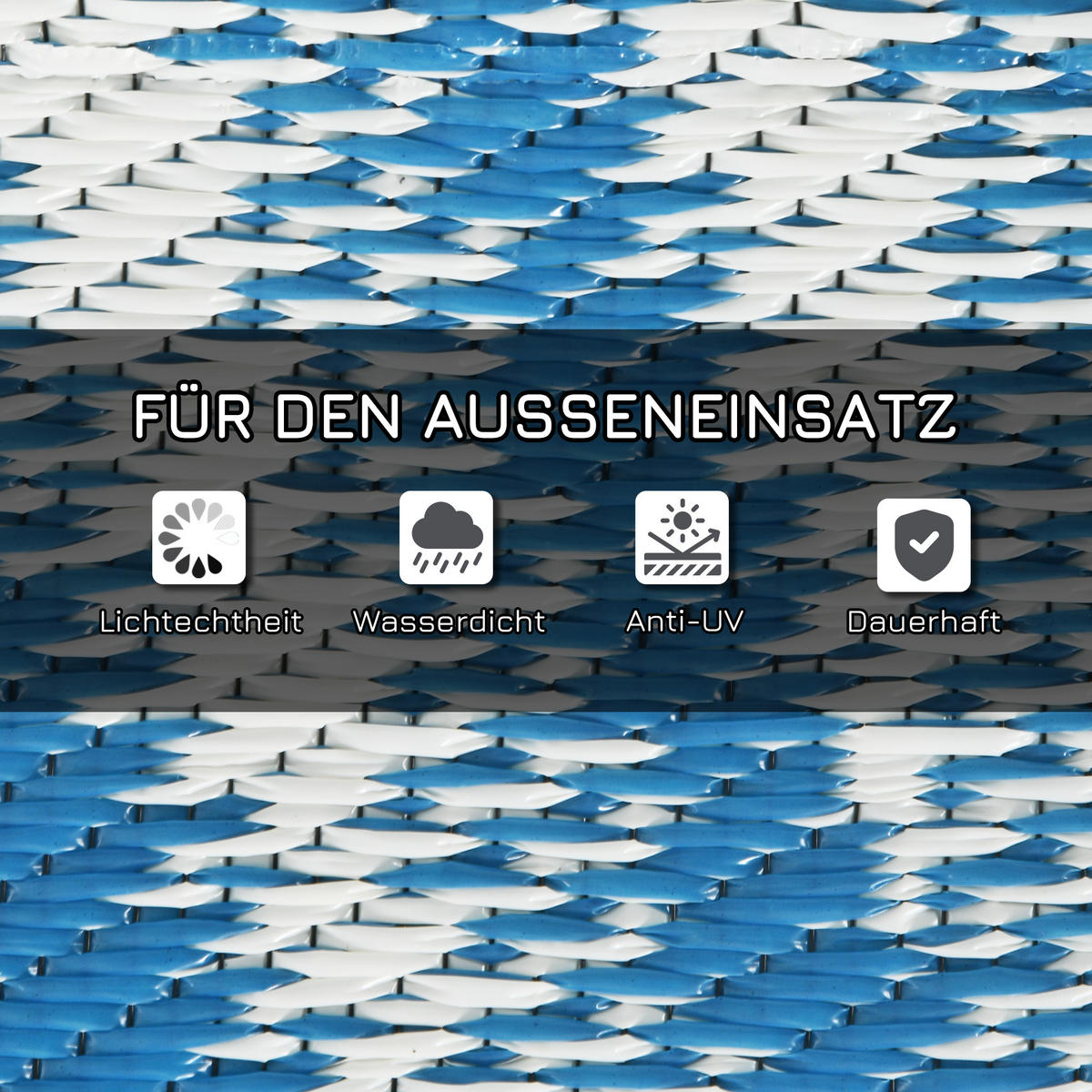 OUTDOORTEPPICH, Kunststoff, Blau - Blau, Kunststoff (274/182cm) - Outsunny