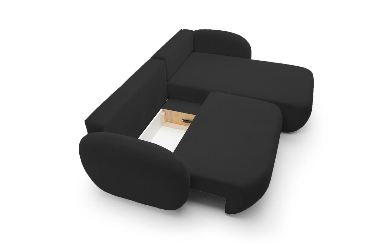 ECKSOFA OLIO L-Form Schlaffunktion mit Bettkasten, lose Rückenkissen, freistehend, RECHTS 248x174 cm Graphite-coloured - Graphitfarben, Holz/Textil (248/174cm) - DomoHome
