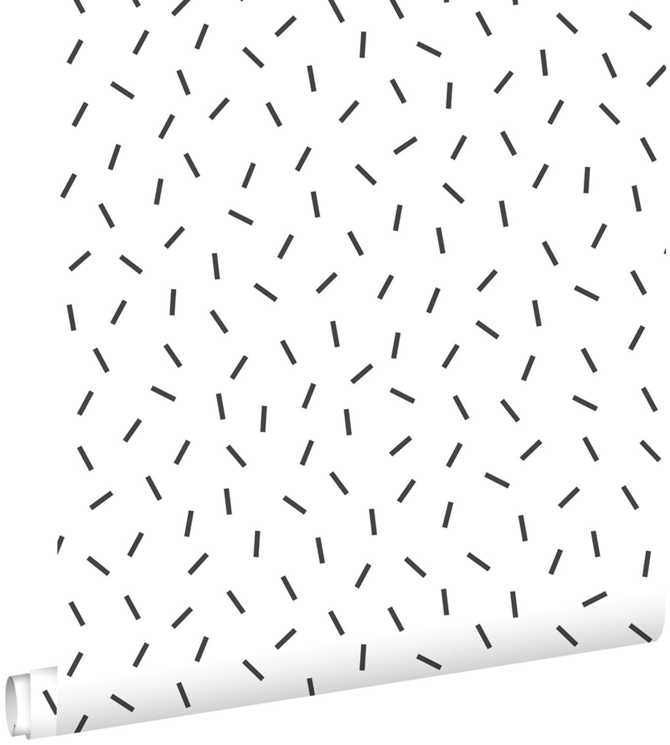 TAPETE grafisches Motiv 53 cm x 10.05 m - Schwarz, Papier (53/0.1cm) - ESTAhome