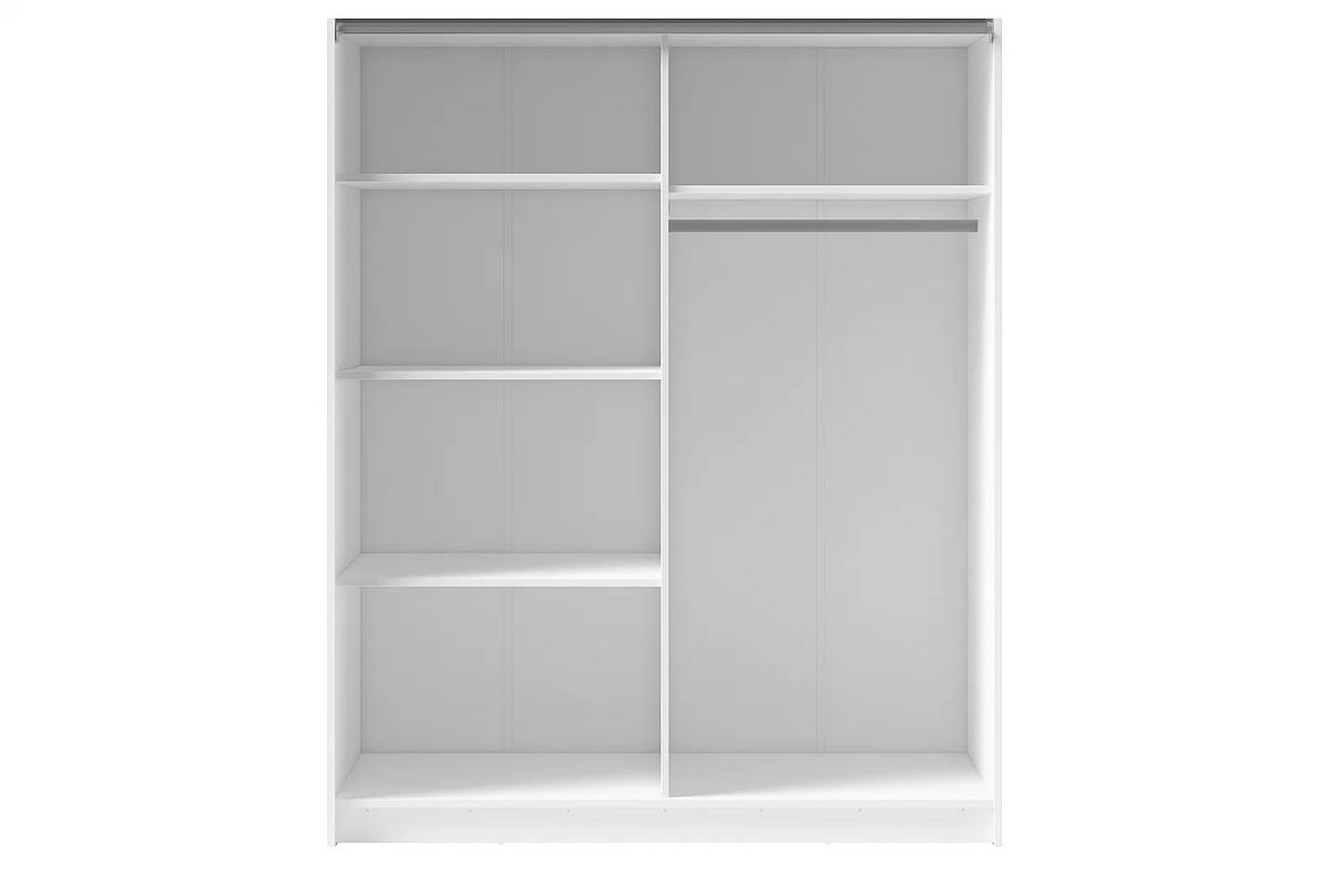 SCHIEBETÜRENSCHRANK GAVERO 10 - 150,6×198,5×62 cm ohne Spiegel Weiß - Weiß, Holz/Holzwerkstoff (150.6/198.5/62cm) - Milaros Markt