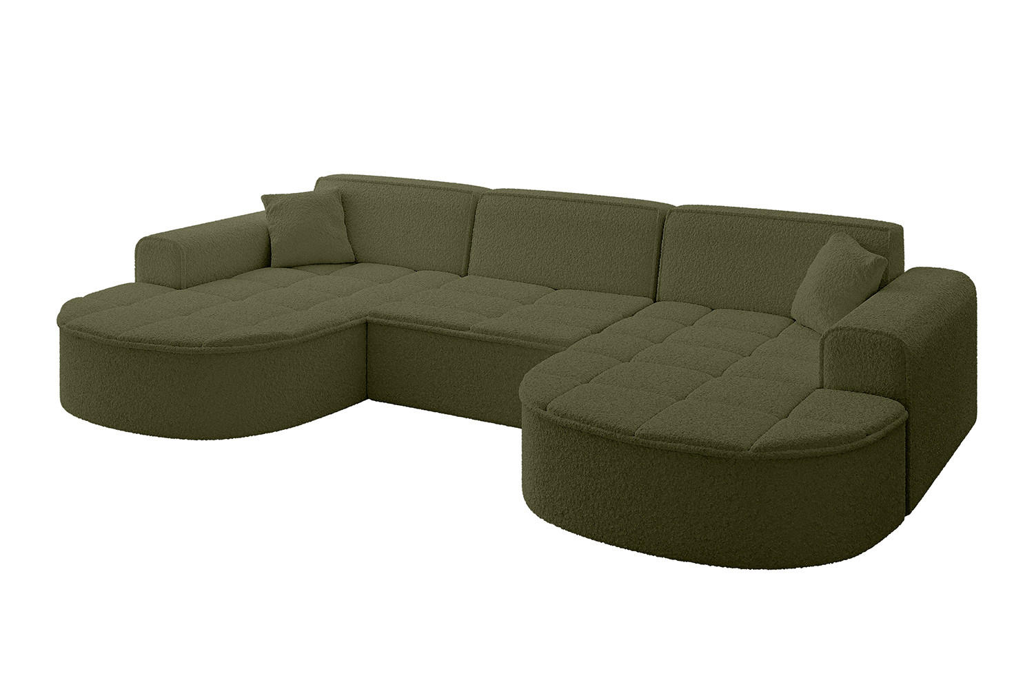 WOHNLANDSCHAFT TARO-U1 - 303x171x79,5 cm Grün - Grün, Holzwerkstoff/Textil (303/79.5/171cm) - ALTDECOR