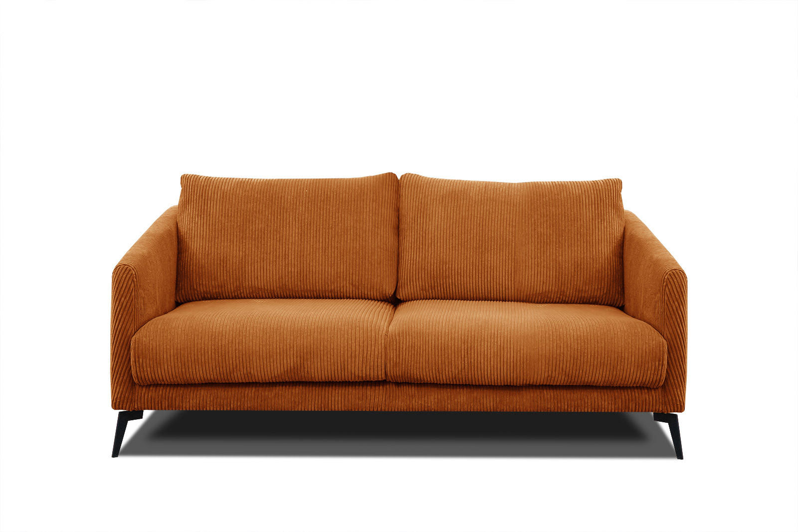 SOFA VILT 2,5-Sitzer, orange - Schwarz/Orange, Holzwerkstoff/Kunststoff (202/89/94cm) - Courtois Laville