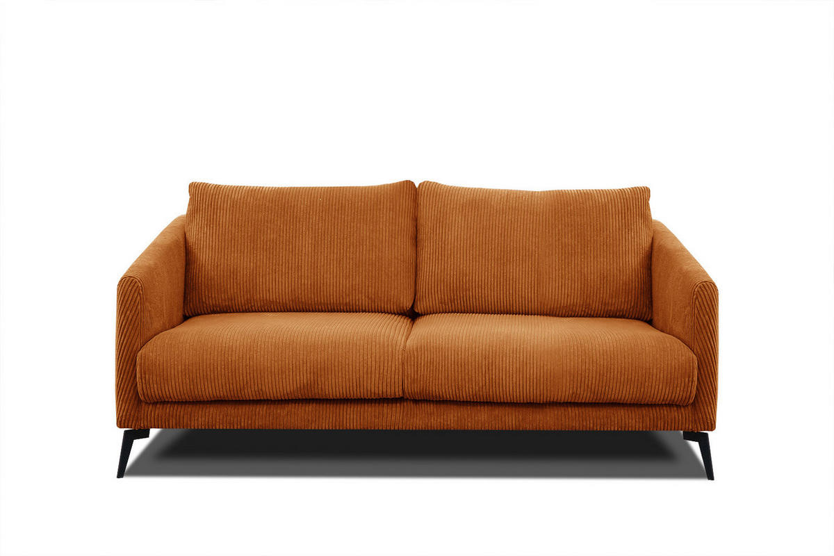 SOFA VILT 2,5-Sitzer, orange - Schwarz/Orange, Holzwerkstoff/Kunststoff (202/89/94cm) - Courtois Laville