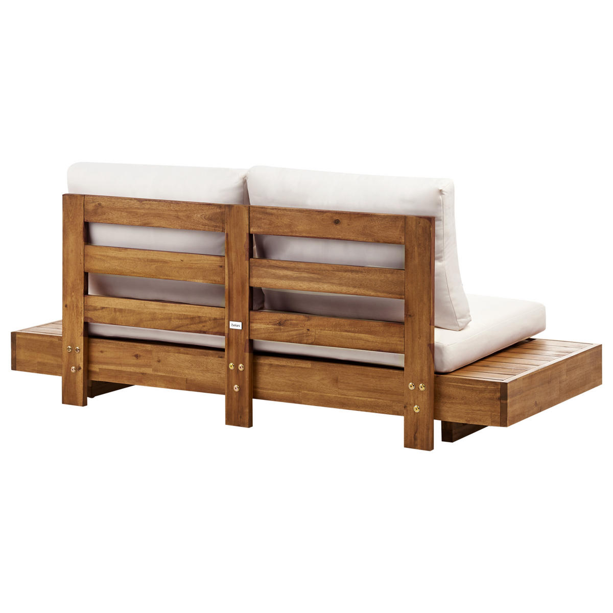 LOUNGESOFA 2-Sitzer Heller Holzfarbton Marettimo - Hellbraun/Weiß, Holz (167/70/68cm) - Beliani