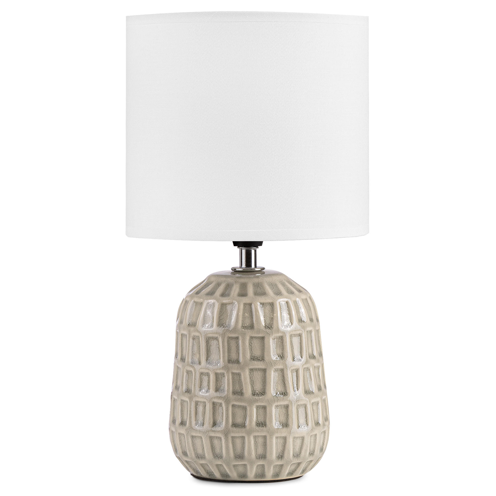 TISCHLEUCHTE STANDI, Creme, Weiß - Creme, Keramik/Textil (16.5/16.5/31.5cm) - KONSIMO®