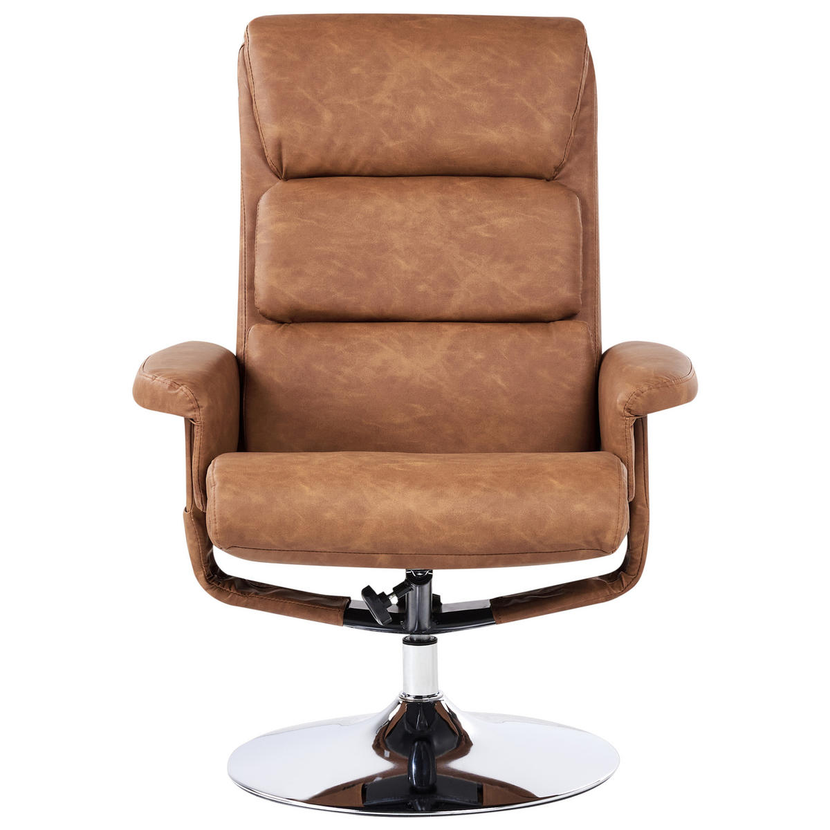 MASSAGESTUHL mit Fußstütze Kunstleder Braun Legend - Braun, Kunststoff (76/103/78cm) - Beliani