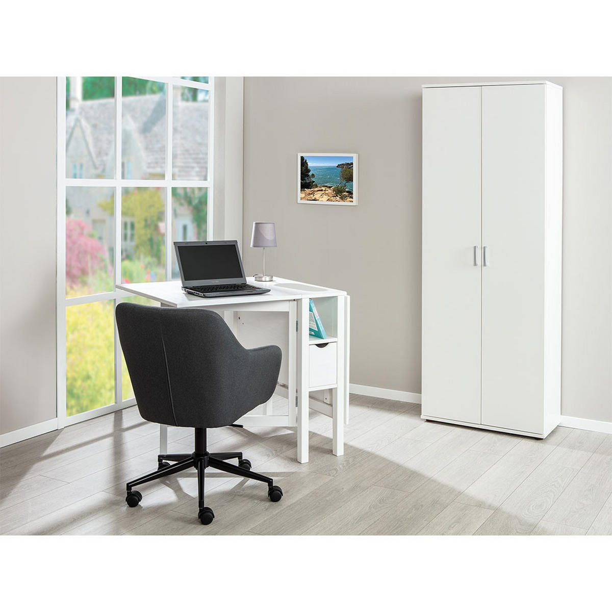 GARDEROBENSCHRANK weiß - Weiß, Holzwerkstoff (70/189/34cm) - ebuy24