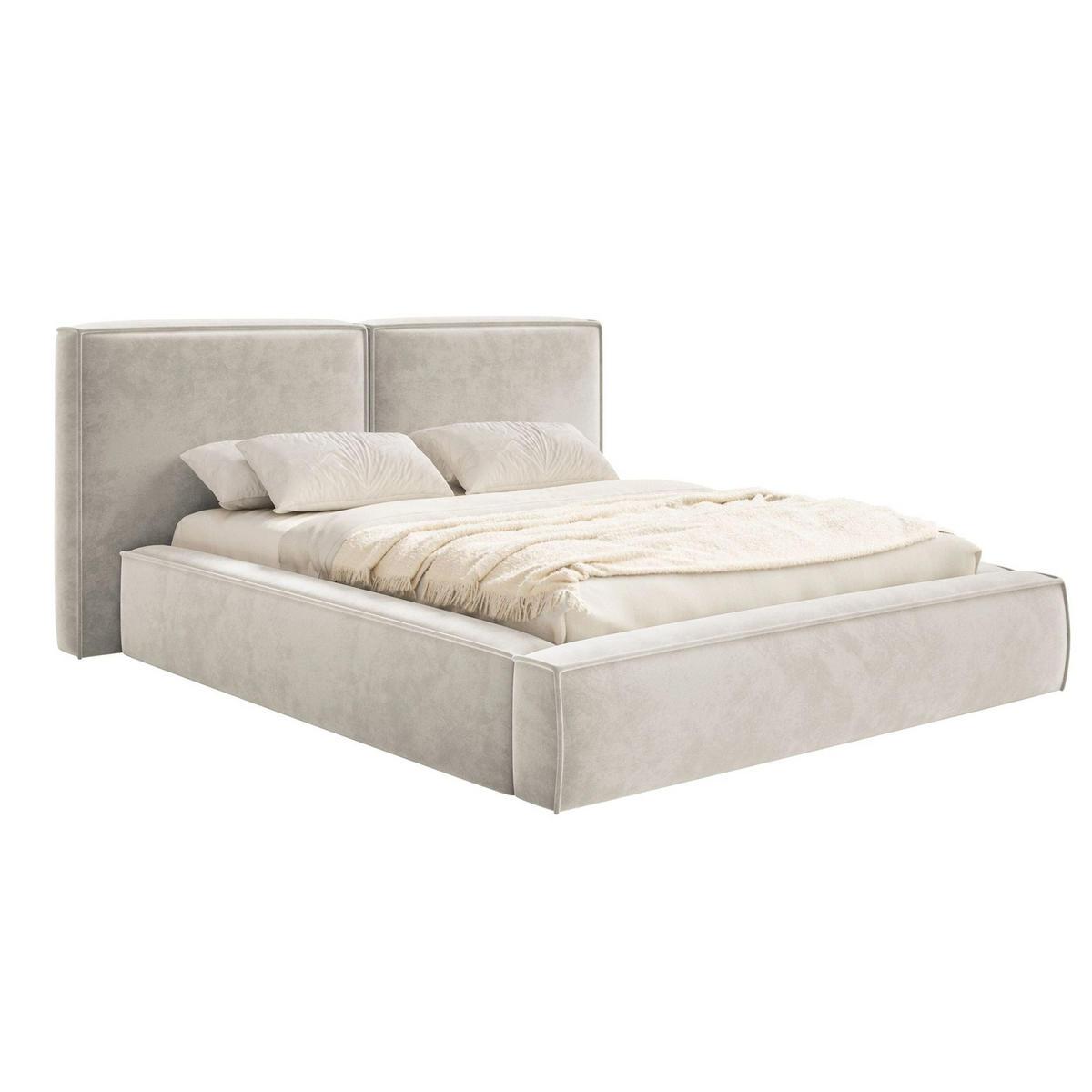 POLSTERBETT Tilves Greige 180x200 cm - Taupe/Schwarz, Kunststoff/Textil (180/200cm) - Selsey