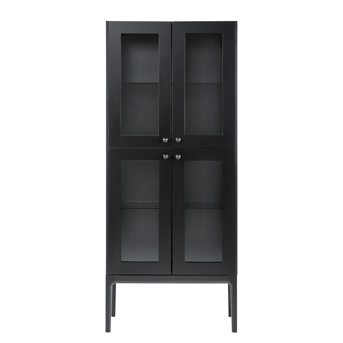 VITRINENSCHRANK - Holzwerkstoff / Glas - Schwarz/Weiß, Holz/Holzwerkstoff (80/190/40cm) - home24