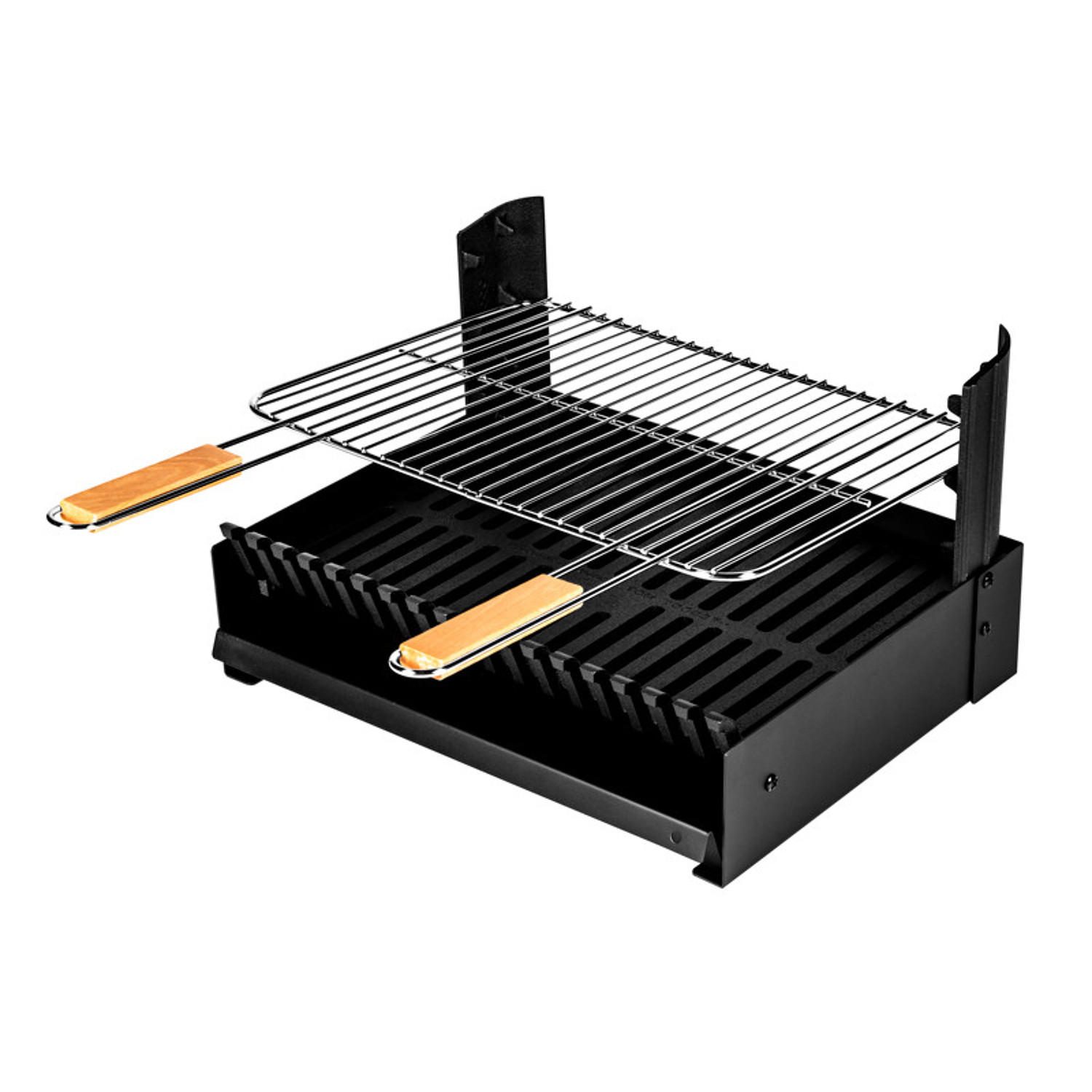 HOLZKOHLEGRILL Grilloir Schwarz - Schwarz, Metall (57.5/28.5/48.5cm) - Somagic