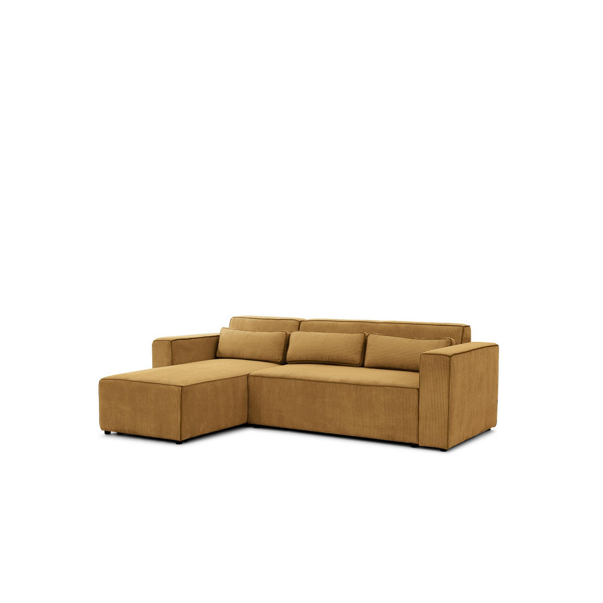 ECKSOFA Schlafsofa Waldo In Poso - Dunkelgelb, Holzwerkstoff/Textil (260/173cm) - Fun Möbel