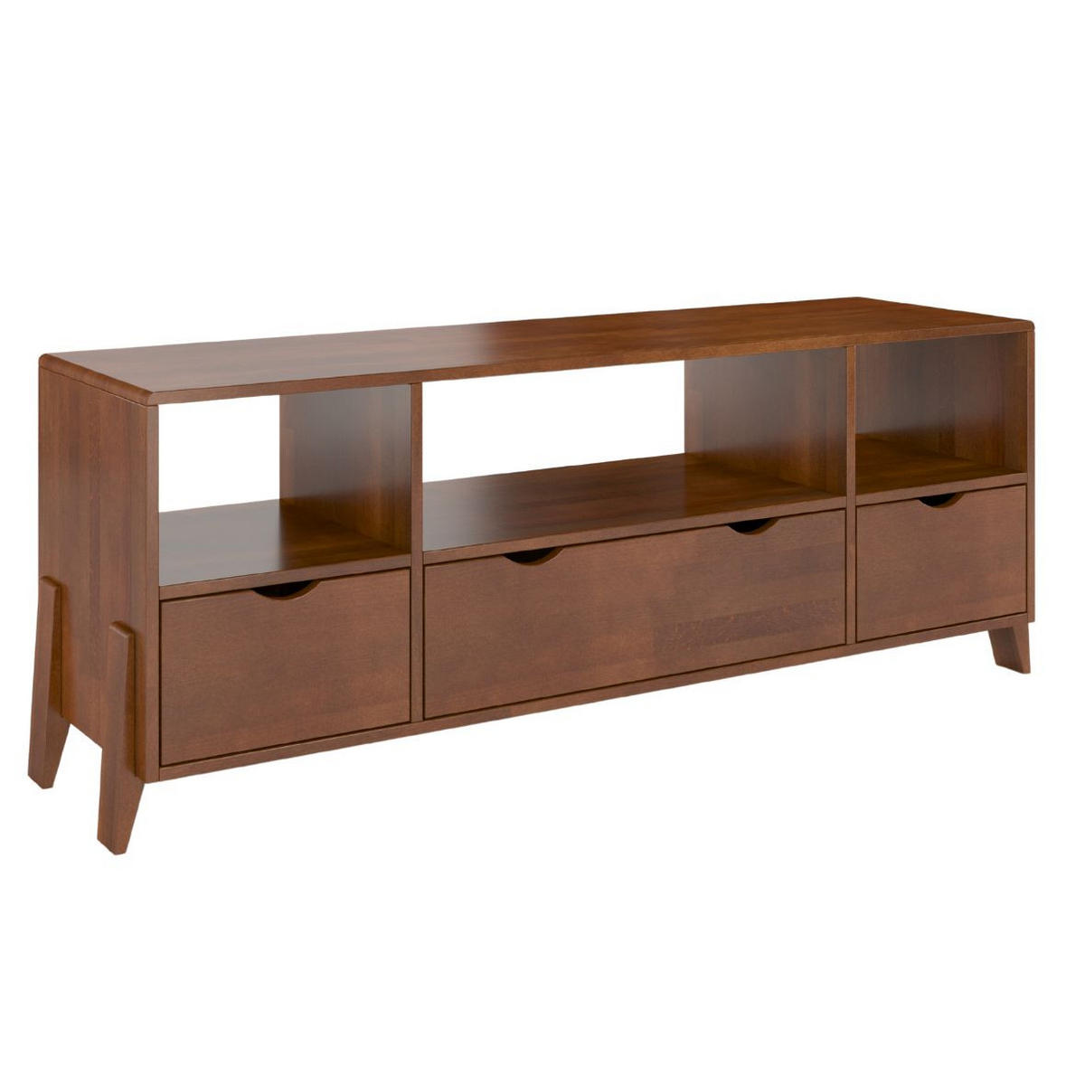 MASSIVHOLZ-TV-SCHRANK Gdynia, Buche - lackiert, Nussbaumfarbe - Walnussfarben, Holz/Buchenholz (160/60.4/45cm) - Visby