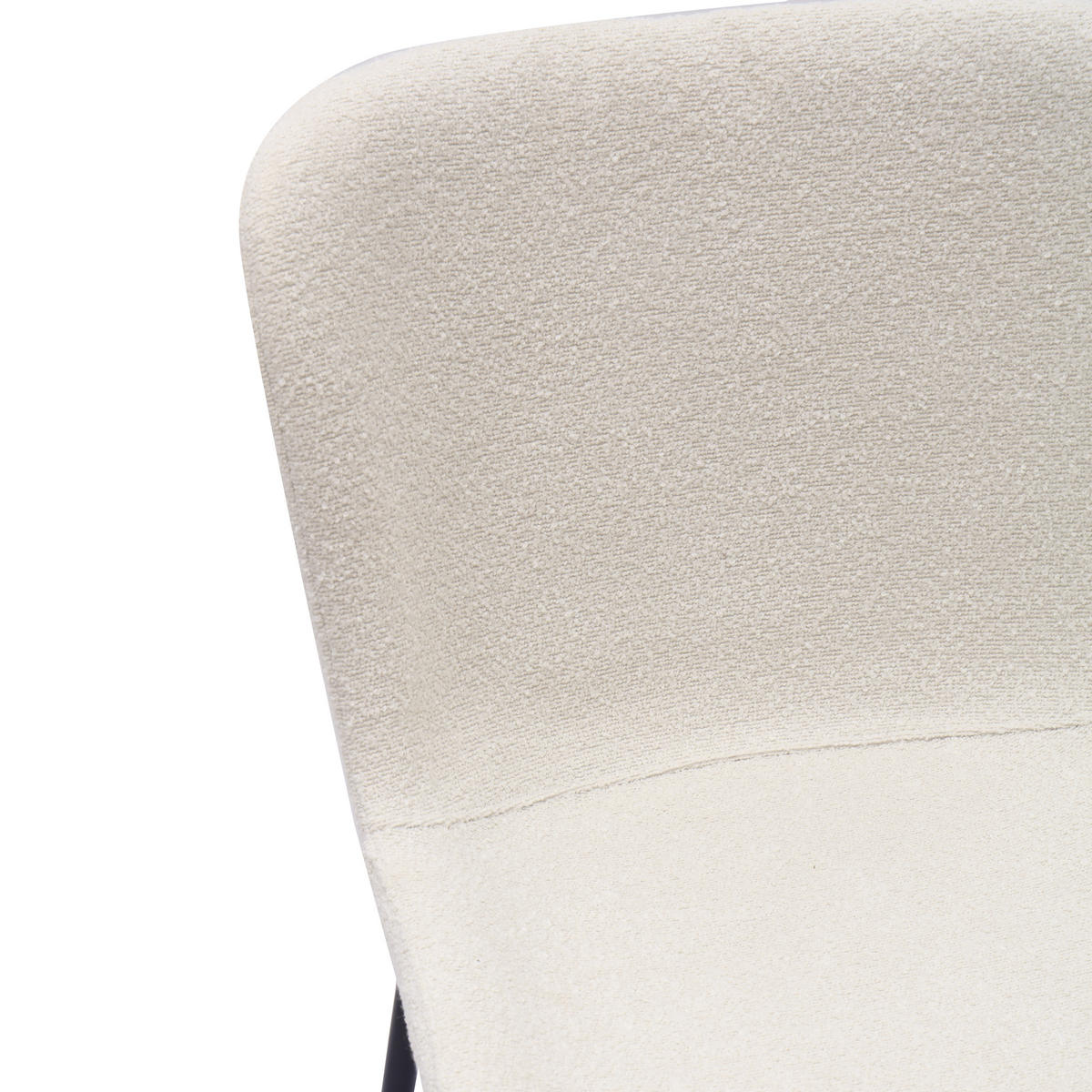ESSZIMMERSTUHL 2er-Set, Stoff, Rundlehne, Metallbeine - Weiß, Textil/Metall (48/80/55cm)