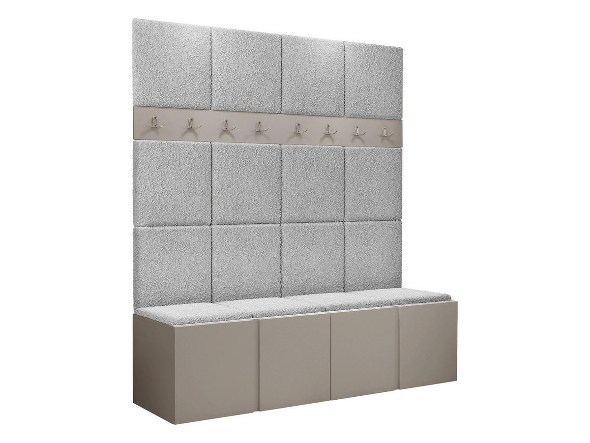 GARDEROBEN-SET Orion V - Kaschmir/Hellgrau, Holzwerkstoff/Kunststoff (168/186/46cm) - MIRJAN24