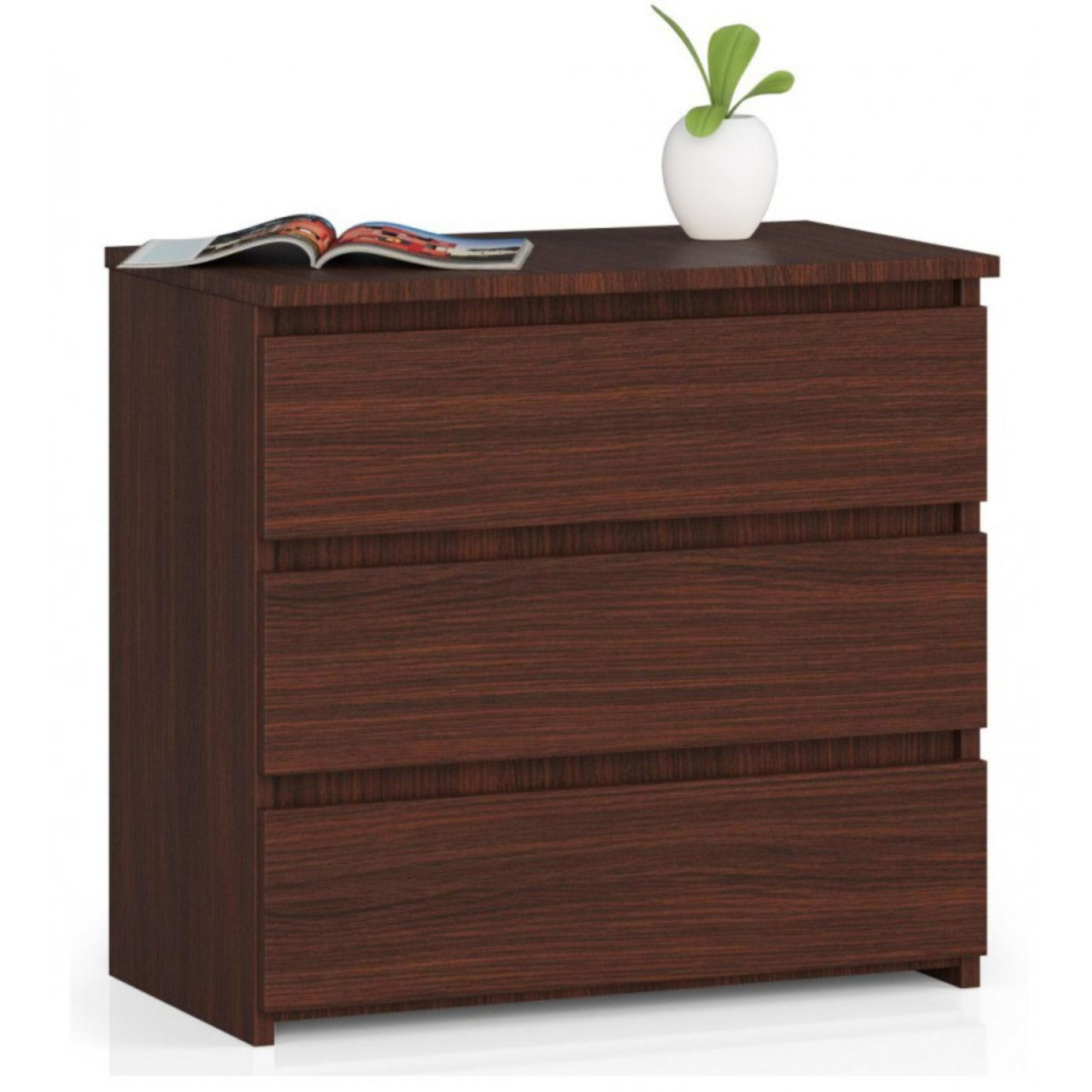 NACHTSCHRANK Wengefarben 60x35x57 cm - Wengefarben/Sonoma Eiche, Holzwerkstoff (60/57/35cm) - Akord