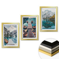 WANDBILDER 3er Set - 20x30 cm Goldrahmen - See, Brücken, Berge - Goldfarben, Kunststoff (20/30cm) - ArtPrintCave