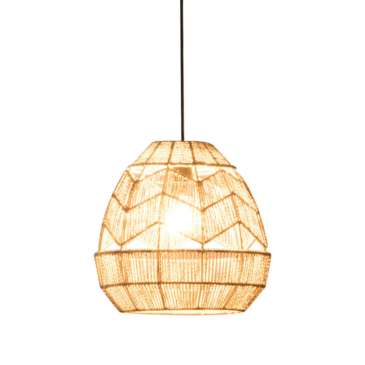 PENDELLEUCHTE - Baumwollstoff, 1-flammig - Braun, Textil (36/36/136cm) - home24