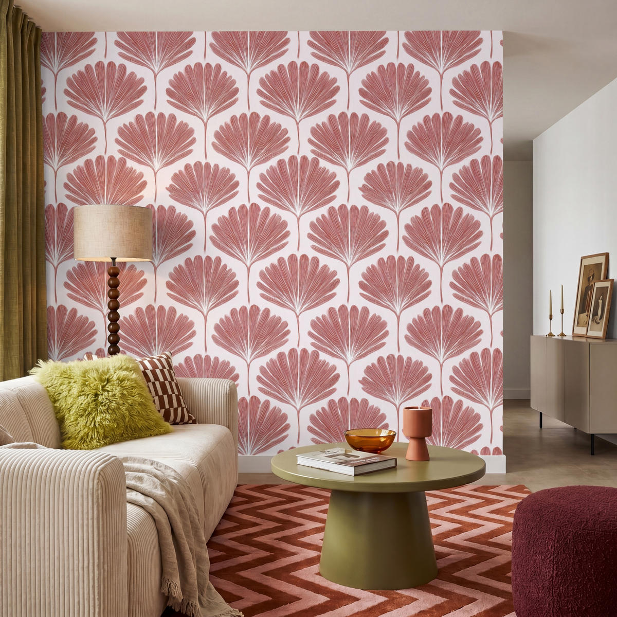 TAPETE - Fächer - Motiv - Terra - 240x220 cm - Rotbraun, Papier (240/220cm) - OnlyWow