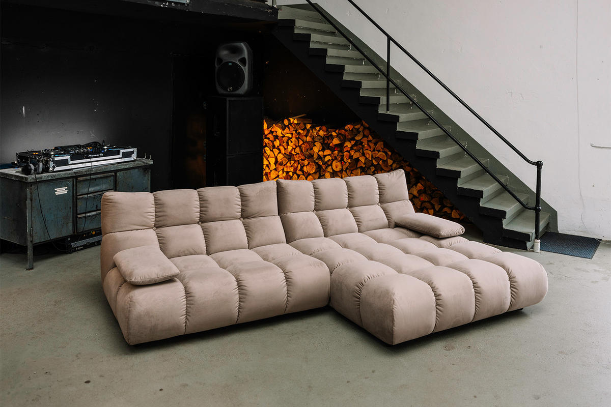 ECKSOFA VIVIEN Braun Velvet - Dunkelbraun/Schwarz, Kunststoff/Textil (290/178cm) - KAWOLA