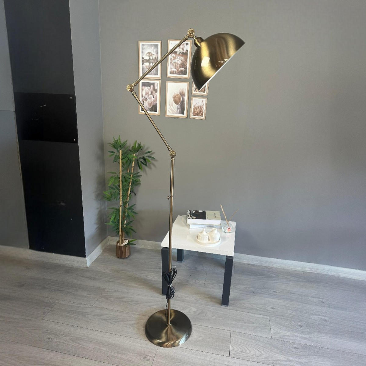 STEHLAMPE Raxon 165 Cm - Messingfarben, Metall (30/30/165cm) - Bamyum