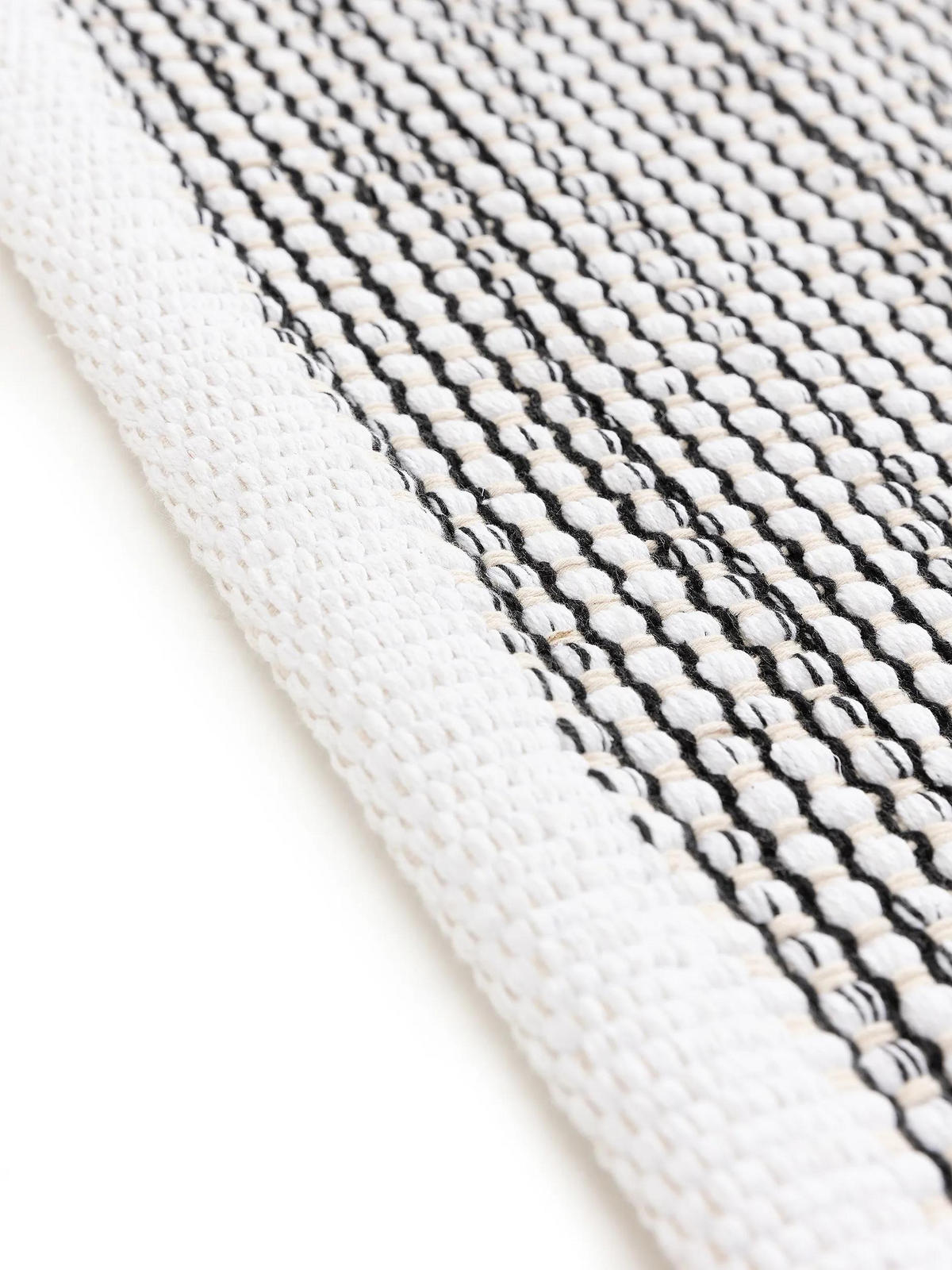 BAUMWOLLTEPPICH Ron handgewebt 140x200 cm - Schwarz, Naturmaterialien/Textil (140/200cm) - benuta