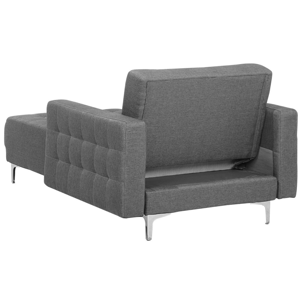CHAISELONGUE Polsterbezug hellgrau/silber Aberdeen - Silberfarben/Grau, Textil (107/83/168cm) - Beliani