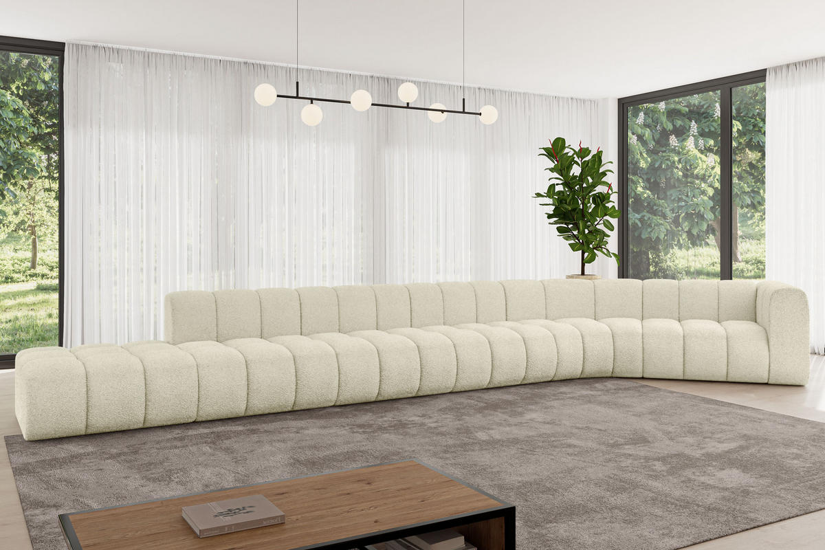ECKSOFA modulares Sofa Tilmo-L3 - 581x194x70 cm Beige - Beige, Holzwerkstoff/Textil (581/194cm) - ALTDECOR