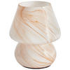TISCHLEUCHTE Beige Lobo - Beige, Glas (14/14/18cm) - Beliani