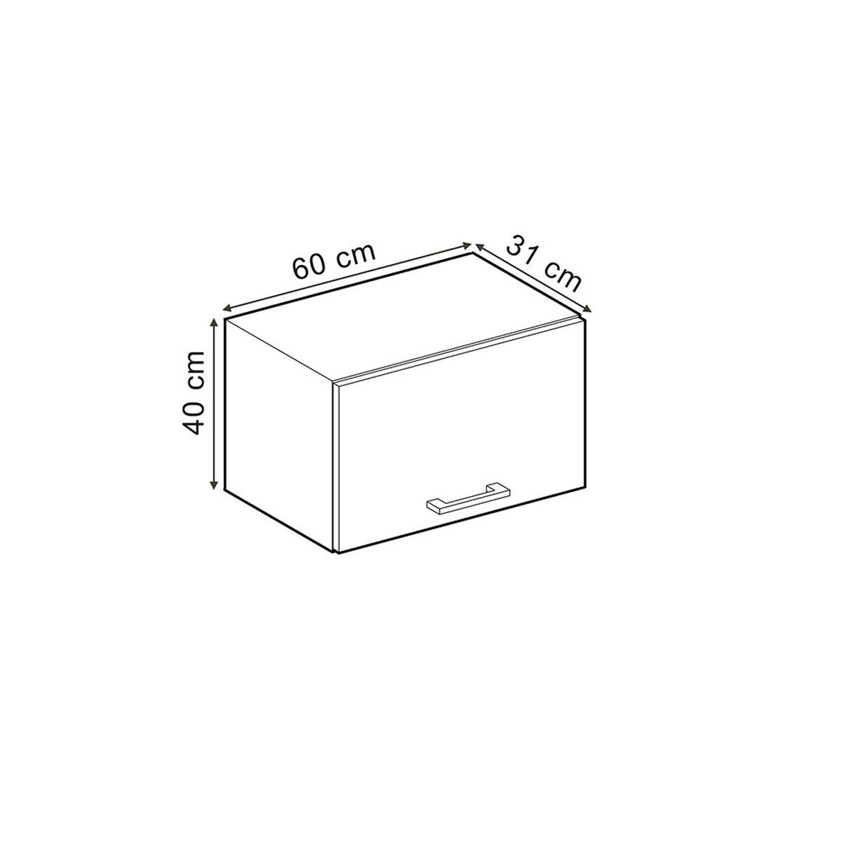 HÄNGESCHRANK R-Line Schwarz Beton 60 cm Flach - Schwarz/Weiß, Holzwerkstoff (60/40/31cm) - Vicco