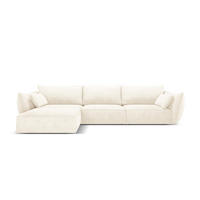 ECKSOFA links Kaelle aus Chenille-Stoff leichtes beige 4 Sitzplätze - Creme, Textil (171/308cm) - Micadoni