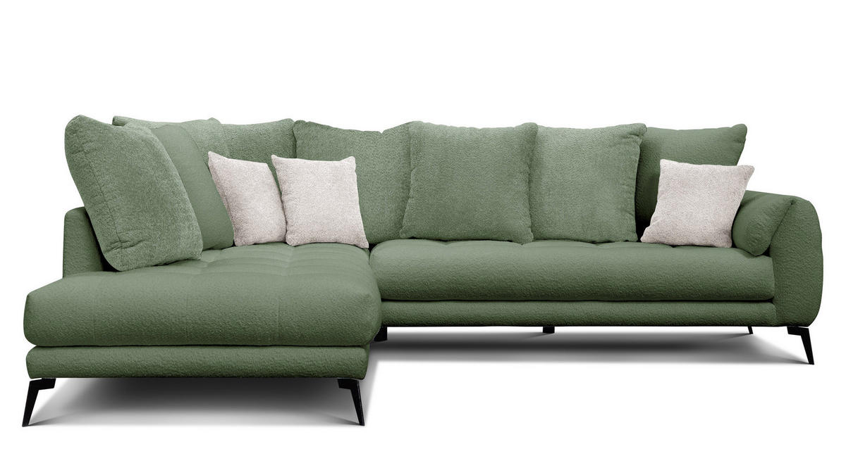 ECKSOFA CALME 5-Sitzer, olive - Olivgrün, Holz/Textil (294/229cm) - Courtois Laville