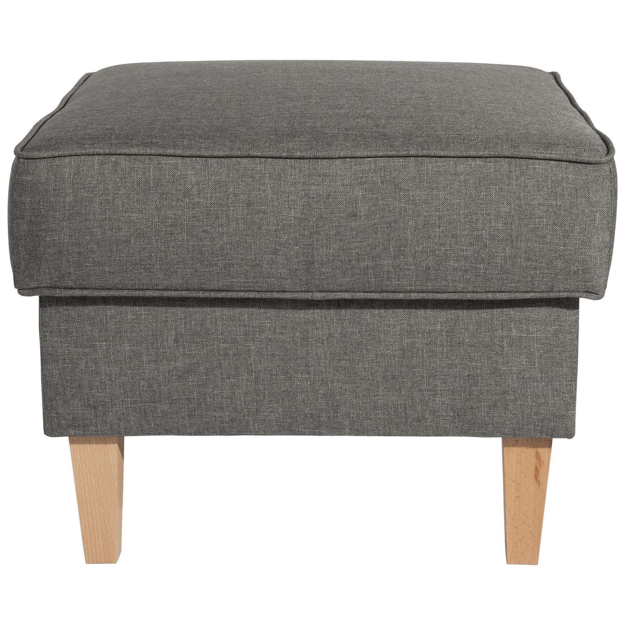 HOCKER Karlen Bezug Flachgewebe Buche natur / hellgrau - Buchefarben/Hellgrau, Kunststoff (53/45/53cm) - 58aufmkessel