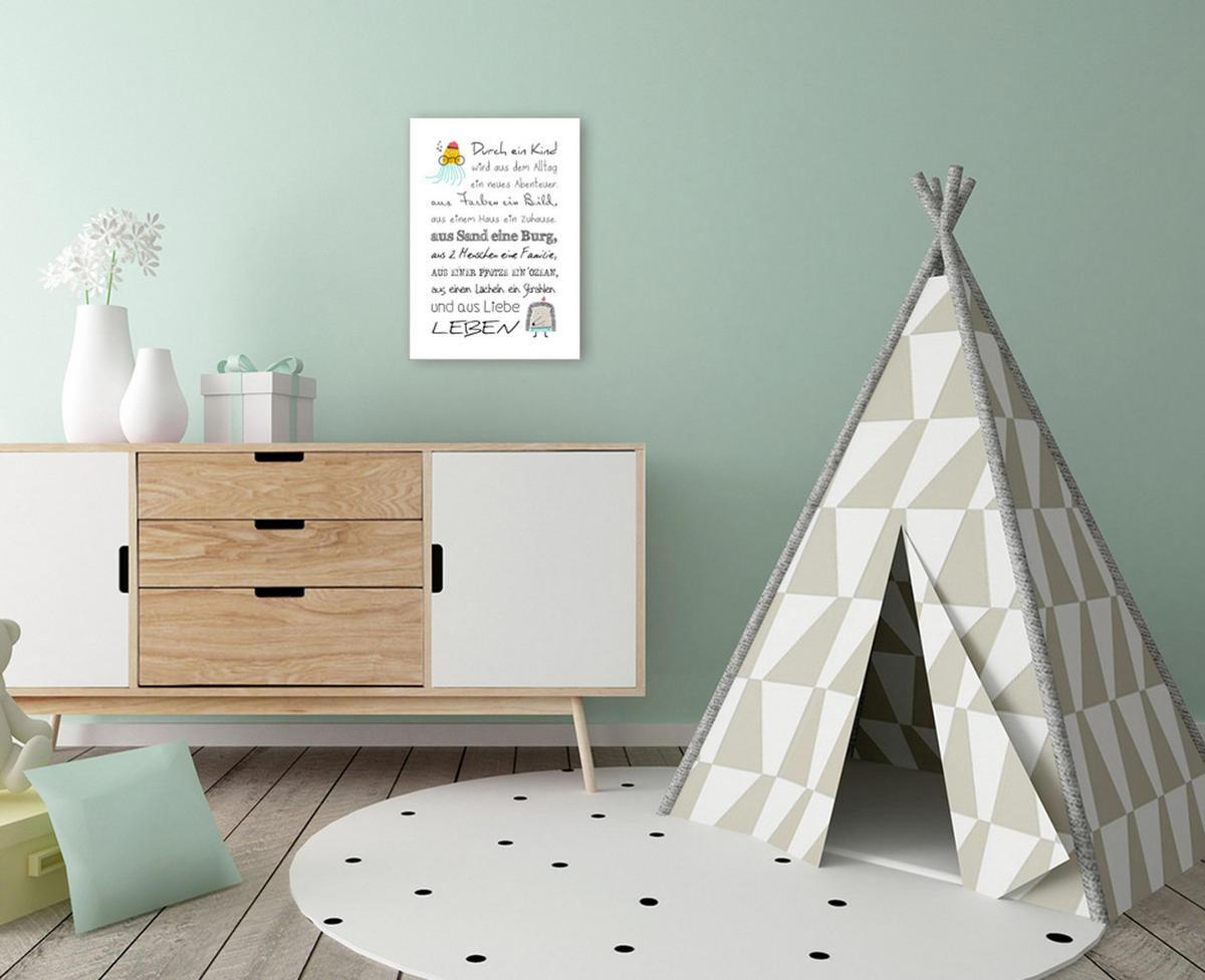BILD 29x41 cm Kinderzimmer Spruch Familie - Weiß, Holzwerkstoff (29/41/2cm) - artissimo