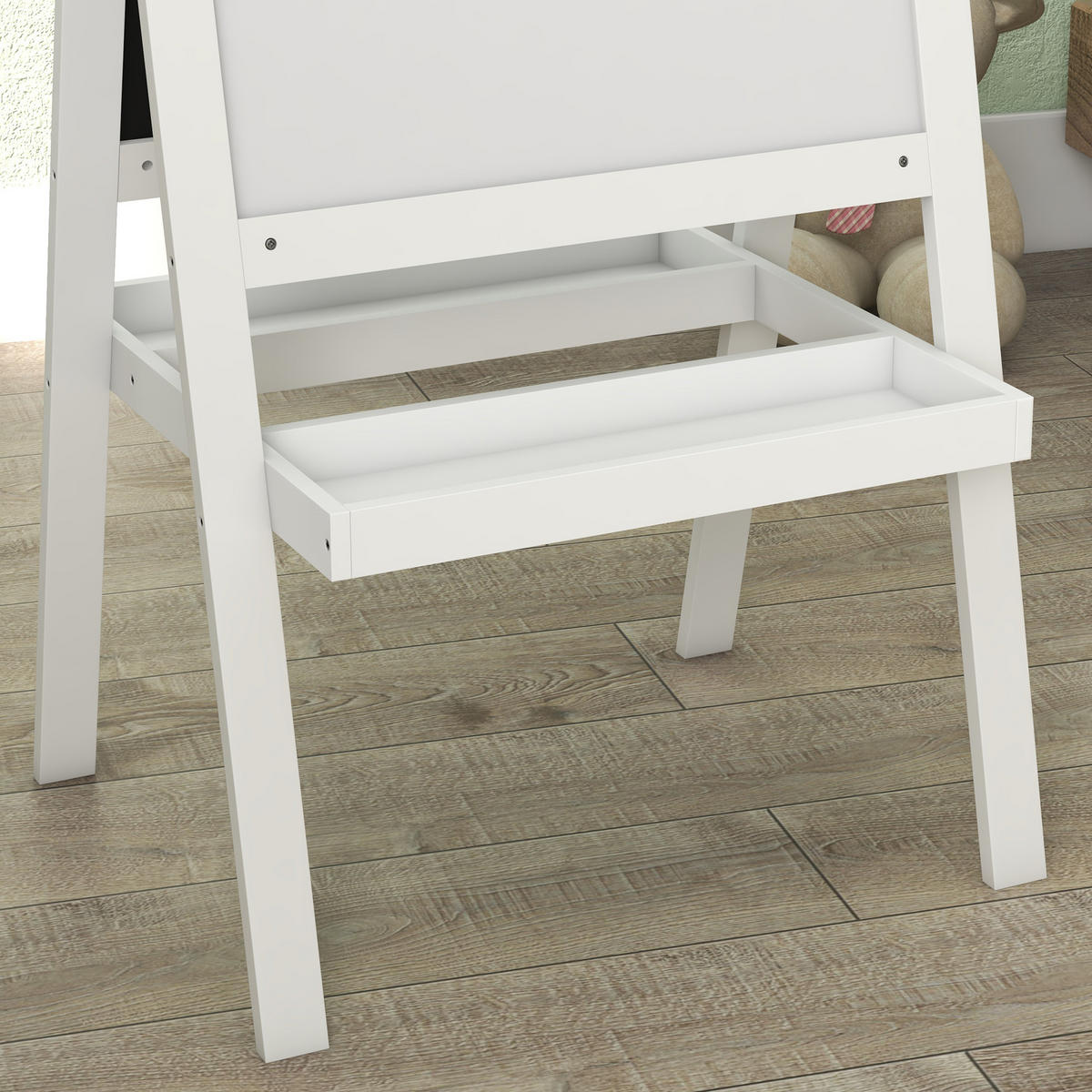 MALTAFEL DE-18182 2-in-1, magnetisch & Kreidetafel Weiß - Weiß, Holzwerkstoff (48/88/54cm) - ComfortXL