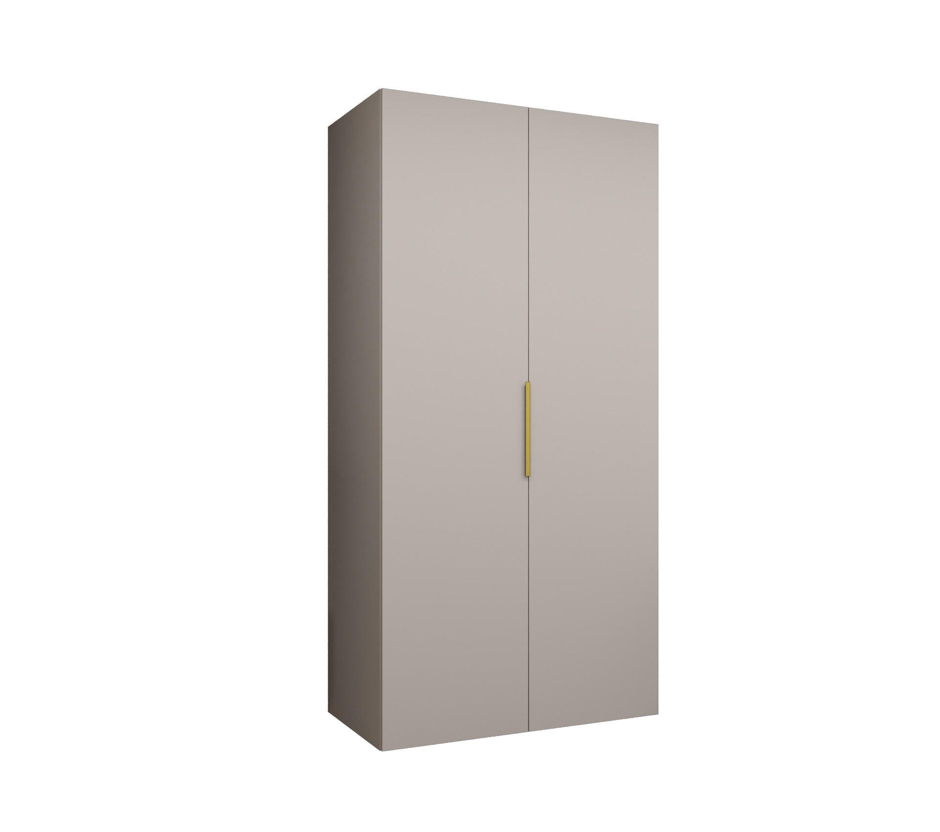 DREHTÜRENSCHRANK 202/100/52 2-türig - Kaschmir/Goldfarben, Holz (100/202/52cm) - MÖBEL KRYSPOL