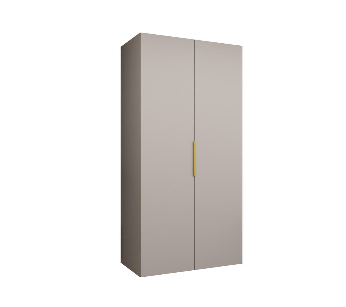 DREHTÜRENSCHRANK 202/100/52 2-türig - Kaschmir/Goldfarben, Holz (100/202/52cm) - MÖBEL KRYSPOL