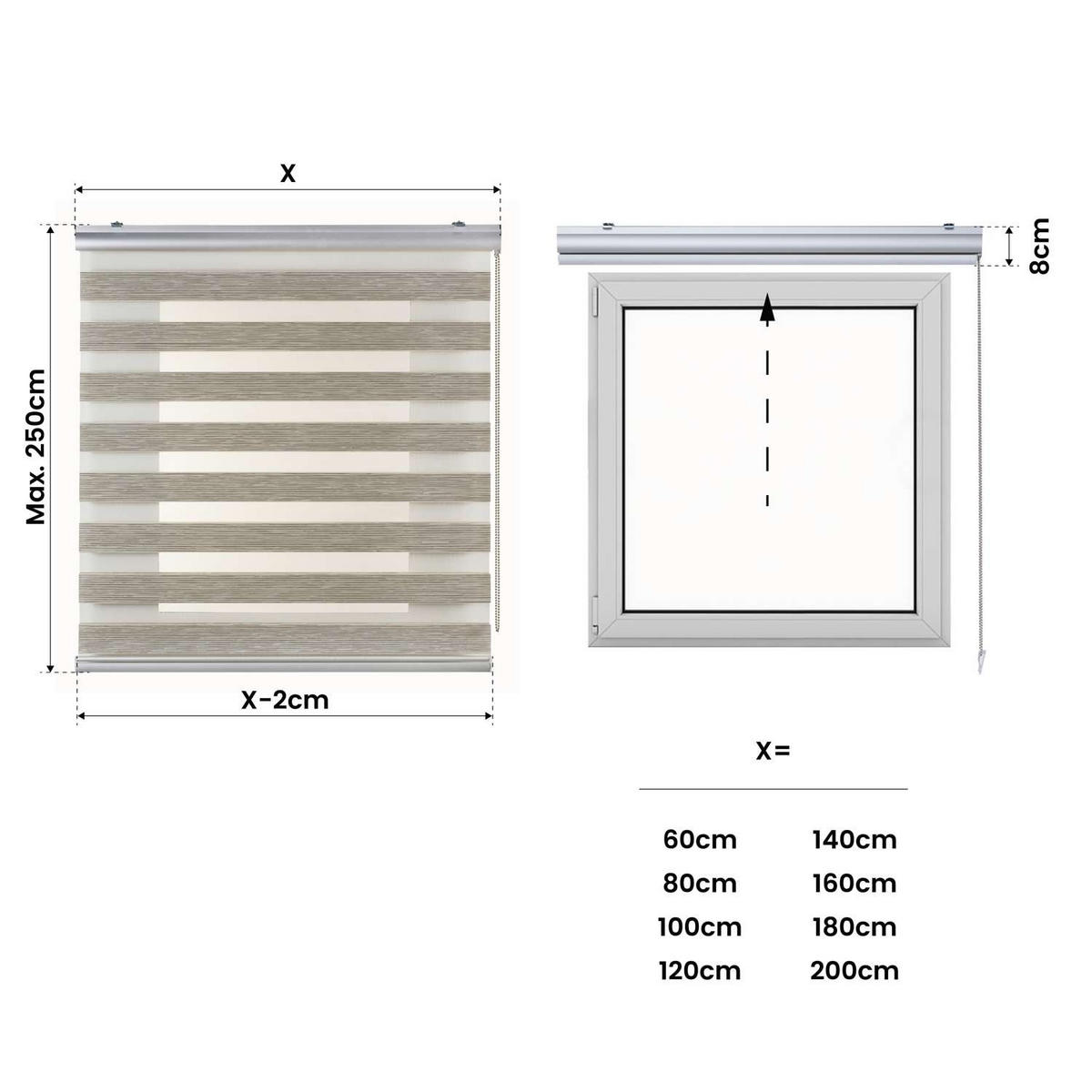 DOPPELROLLO Beige 100x250 cm - Beige, Kunststoff (100/250cm) - STORESDECO