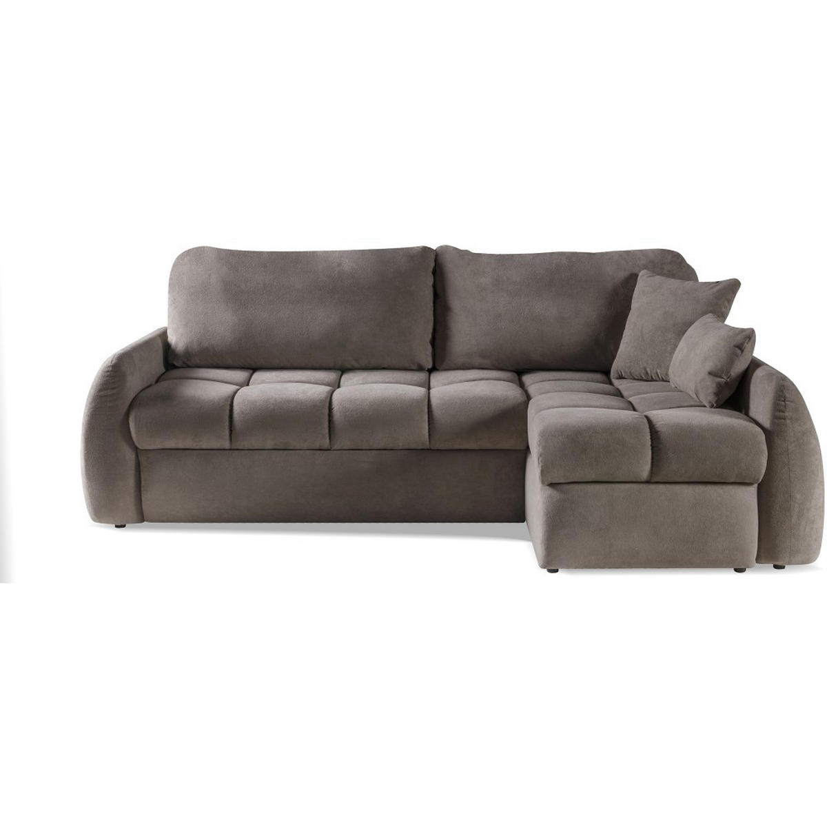 ECKSCHLAFSOFA Glavi mit Bettkasten, universelle Ottomane, Braun - Schwarz/Braun, Textil (252/172cm) - Beautysofa