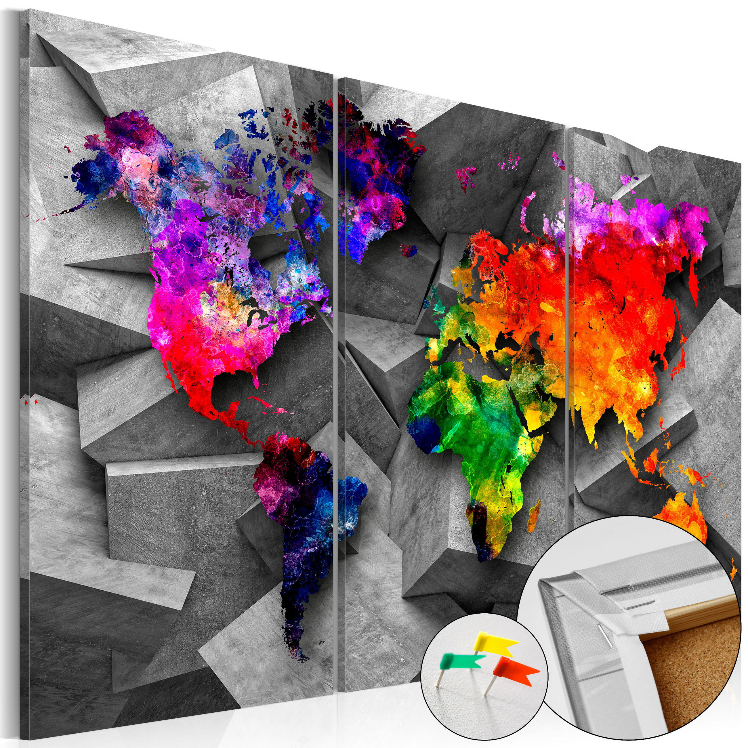 PINNWANDBILDER Bunt 120/80 cm - Multicolor/Grau, Naturmaterialien/Textil (120/80cm) - KUNSTLOFT