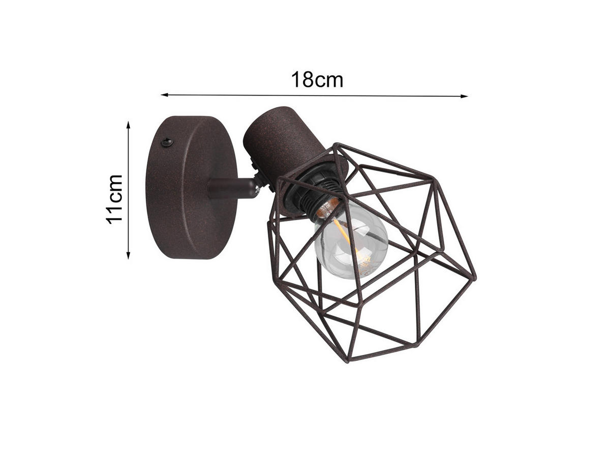 WANDSTRAHLER Industrial Rostoptik - Rostfarben, Metall (12/18/14cm) - meineWunschleuchte