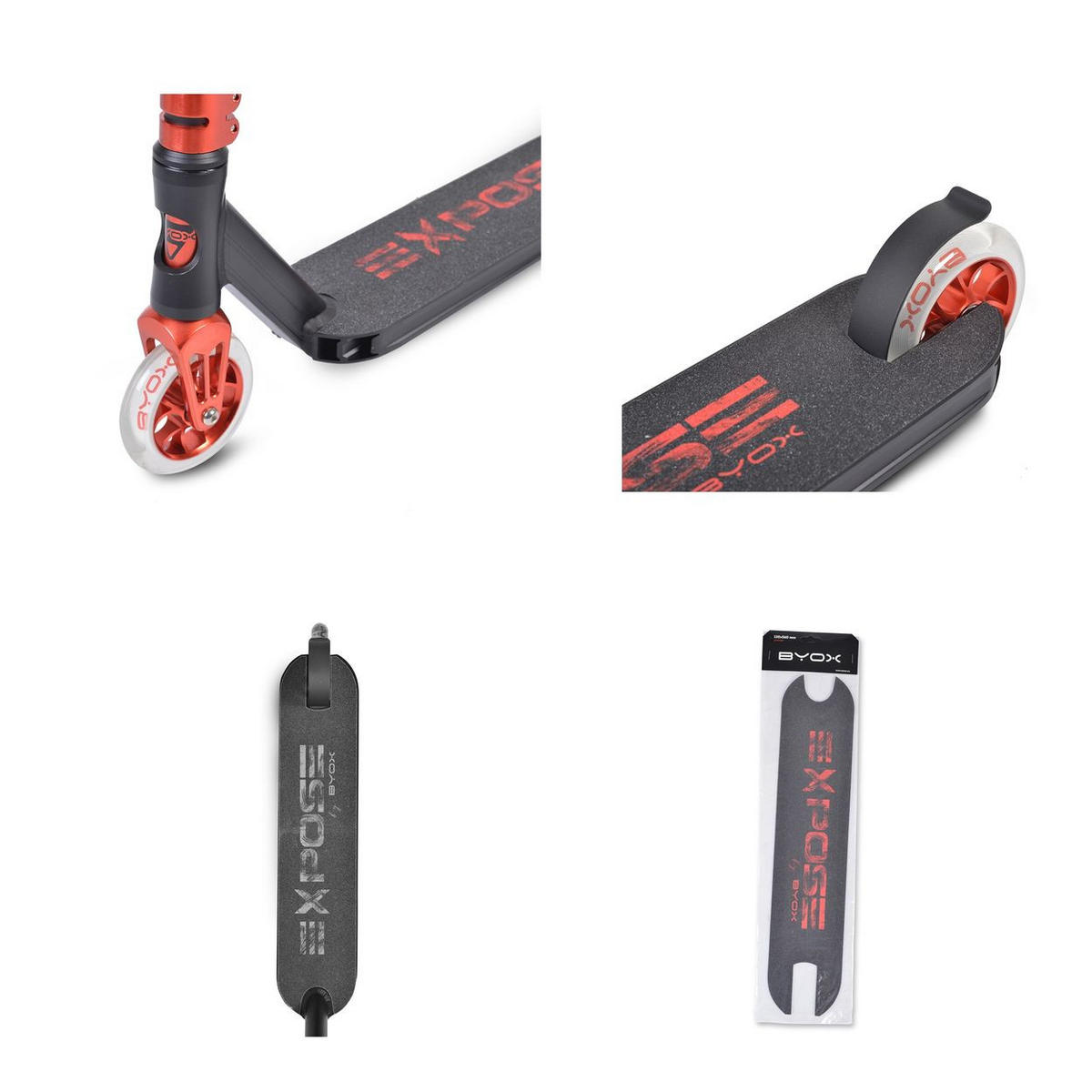 KINDERROLLER Stunt Expose rot ABEC-9 Lager, PU-Räder, ab 10 Jahren, aus Aluminium - Rot, Metall (70/12/60cm)