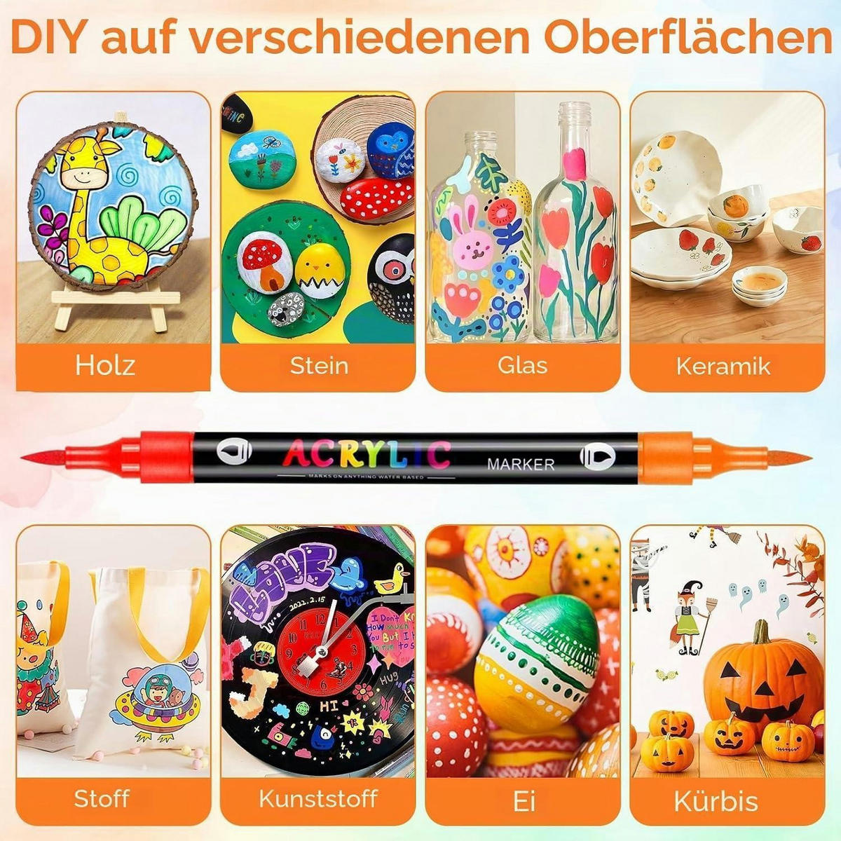 ACRYLSTIFTE Set 72 Stück / 144 Farben Dual Tip - Multicolor, Kunststoff (10/5/15cm)